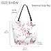 ZzWwR Fashion Extra Large Shoulder Tote Bag, Beautiful Cherry Blossom Butterfly Floral Canvas Durable Daily Weekender Handle Bag Ideal for Gym Picnic Yoga Beach Travel Kitchen Market Grocery Shopping