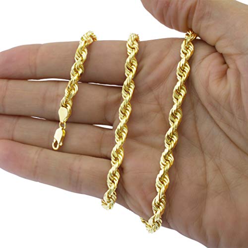 Nuragold 10k Yellow Gold 6mm Rope Chain 