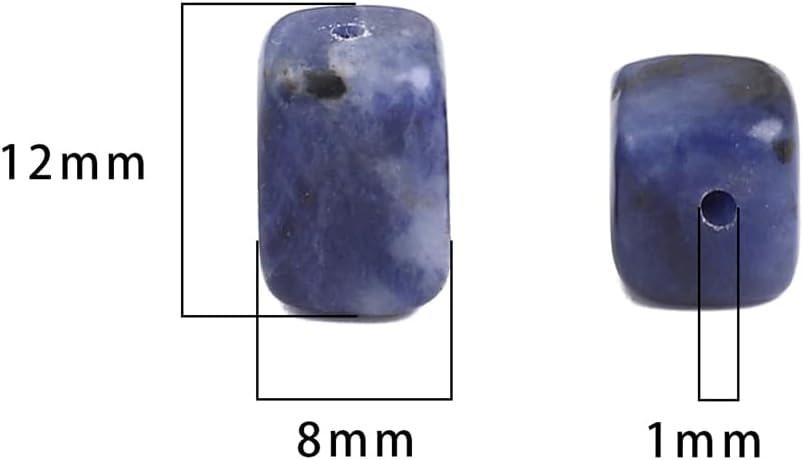 Natural Blue Sodalite Cuboid Stone Loose Semi Gemstone Beads for Jewelry Making 8mmx12mm 38cm/Strand - Image 2