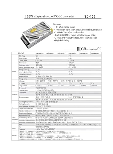 Alimentation à découpage CC CC 12V 500W pour armoire électrique - 4