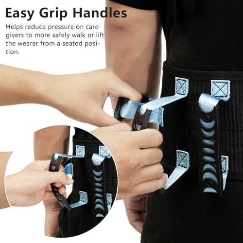 Gait Belt Transfer Belts for Seniors, Nylon Transfer Gait Belt with 7 Handles Safety Gate Belt for Elderly Practical Lift Belts with Quick Release Buckle for Elderly Handicap Patient Care