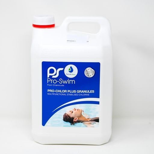 Pro-Swim Pro-Chlor Plus Chlorine Granules | Multi-Functional Stabilised Chlorine | Fast-Dissolving & pH Neutral | Pool & Spa Cleaner | 5KG | Pool Shock & Algae Control