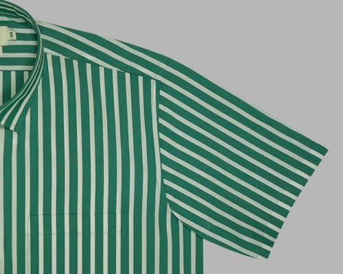 Image of GHPC 100% Cotton Striped Half Sleeves Regular Fit Formal Shirt for Men
