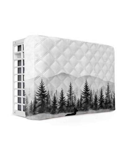 Falaniique Dear Forest Indoor Air Conditioner Cover for Window Units, Double Insulation Adjustable Waterproof Indoor AC Cover with Elastic Straps Modern Geometric Abstract Tree 17'' x 13'' x 3.5''