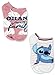 Disney Lilo & Stitch Adults No Show 6 pack Socks Set (Large (9-11), Blush)