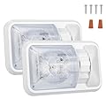 BlueFire 300LM Bright LED RV Light Interior, 12V 3.5W Brightness RV Ceiling Dome Lights, Dimmable Fixture with Switch, for RV Camper Van Motorhome Boat Trailers/Natural White (Medium - 2Pack)