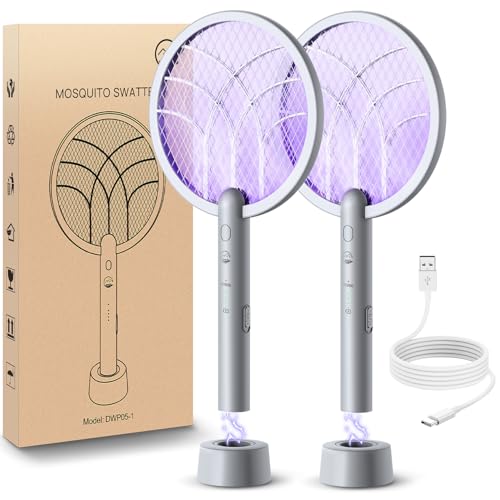 Electric Fly Swatter Racket, Mosiller 2 in 1 Smart Bug...