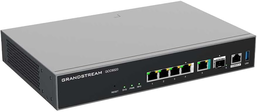 Grandstream GCC6020 Built-in IPPBX (50 Users, 16 Concurrent Calls) + Enterprise-Grade Firewall + VPN Router + 1 x 2.5 Gb, 1 x 10 Gig SFP+, 4 x GigE Network Switch