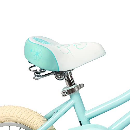 Avasta Kids Bike Seat Bicycle Saddle For Girls & Boys Waterproof Wide Soft Bike Cushion Dual Shock Absorbing Kids Bike Accessories Fit For 12 14 16 18 20 Inch Mountain Road Bicycle，Mint Green #TOP2