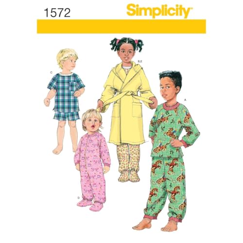 Simplicity 1572 Toddler and Child's Robe and Pajamas Sewing Patterns,