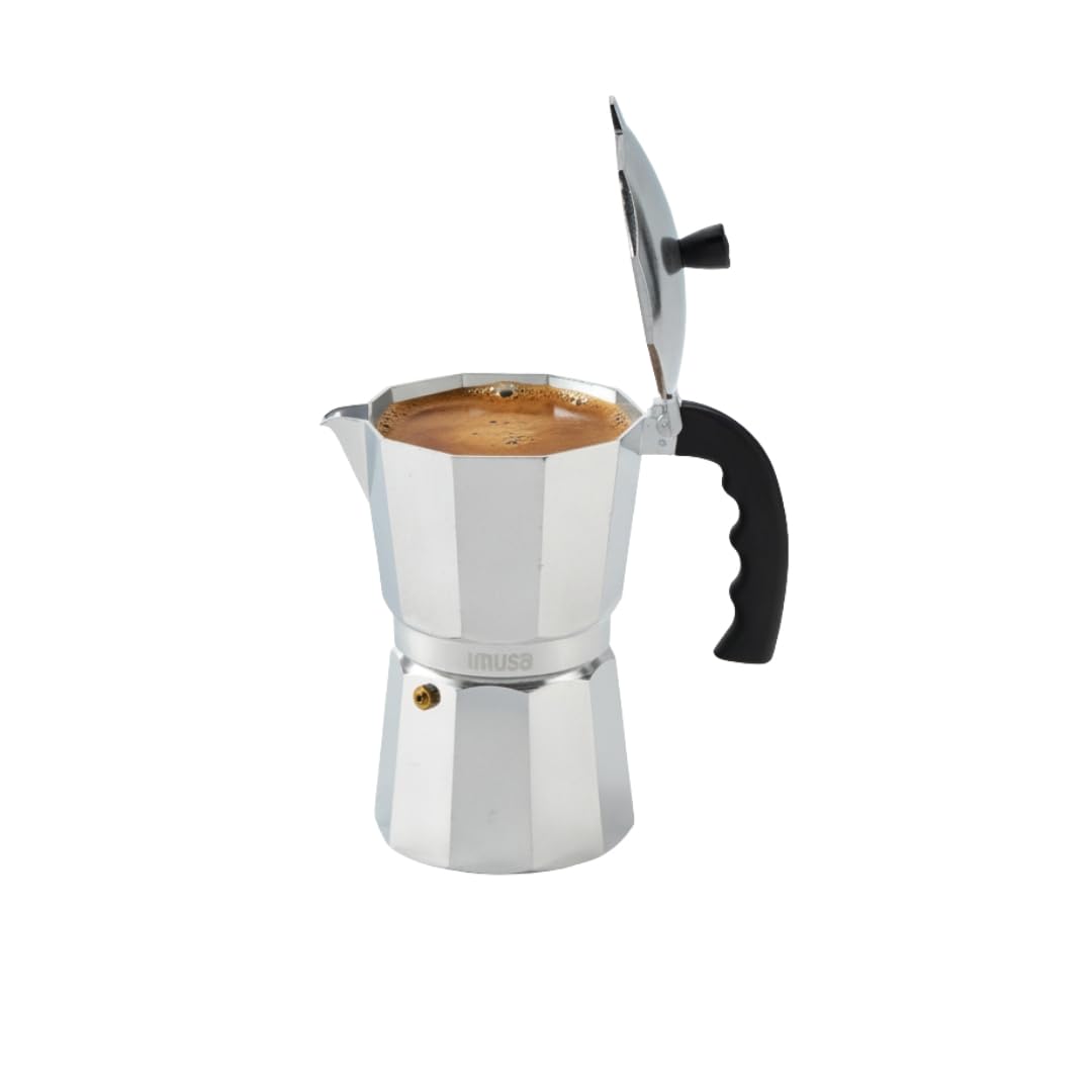 IMUSA 9 Cup Cast Aluminum Stovetop Coffeemaker, Moka Pot for Classic Cuban, Italian, and Espresso Style Coffee