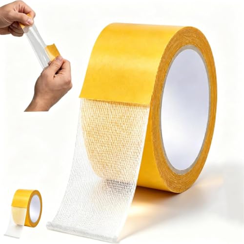Xebular Grid Double-Sided Tape, 66FT Grid Double-Sided Tape, Waterproof Mesh Magic Tapes, High Stickness Strong 2 Sided Tapes, for DIY Crafts, Paste Photo, Rug Fixed, Office, Wall Decor (1 Pcs)