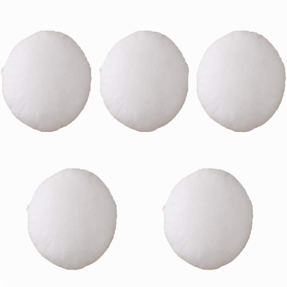 Iyan Soft Furnishing Pack Of 5 Set Of 5 45Cm Cushion Pad Stuffer Pillow - Cushion Inserts Round Polyester Hollowfibre - 18 Inch Made In Uk (Pack Of 5)