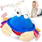 SAIMAND Jouet Bébé 6-18 Mois – Peluche Crabe Musicale Interactive avec Enregistrement, Jouet d’Éveil pour Tummy Time, Jeu Sensoriel Bébé, Cadeau Garçon Fille 1 2 3 Ans (Bleu)