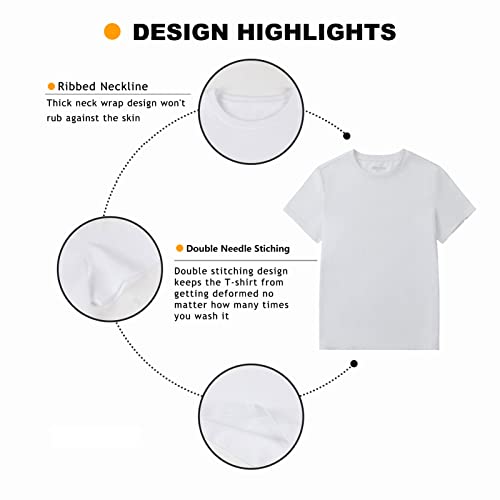 Kids Short Sleeve T-Shirt Youth Soft Tee Crewneck Cotton T Shirts for Boys and Girls Size 3-12 Years4