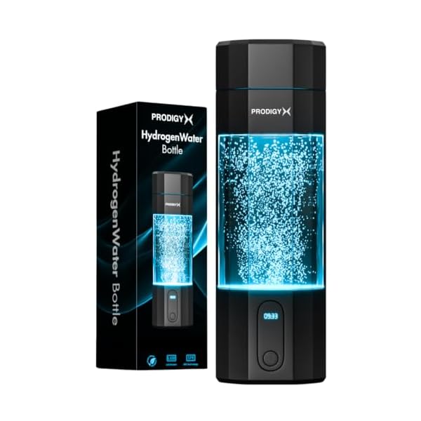 PRODIGYX Hydrogen Water Bottle - Up to 5.8 PPM Potency - 210ML for Fast Consumption - Portable Hydrogen Generator - Thick Bottle - Water Molecular Ionizer - Premium Bottle AUS Owned