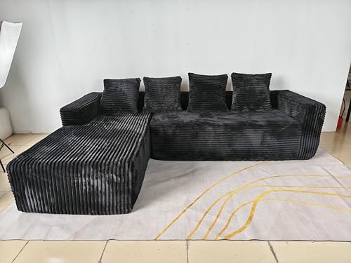 Image of KEIKI Cloud Modular Sectional Sofa with L Shape Chaise, Left Facing Lounge Configuration for Living Space