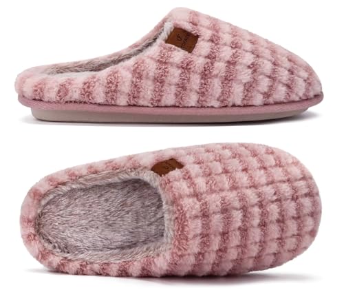 Image of COFACE Mens Cozy Memory Foam Scuff Slippers Casual Slip On Warm House Shoes Indoor /Outdoor Sandal Slippers With Arch Support Rubber Sole Size 7-15