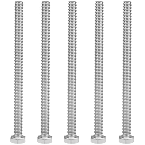 Image of MroMax 5Pcs M6-1 Hex Bolts, M6 x 90mm Hex Head Screws Bolts | 304 Stainless Steel 18-8, Fully Threaded, External Hex Drive, Long Bolts for Equipment Frame Assembly