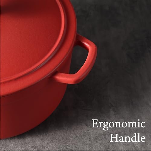 image for CAROTE 5QT Enameled Cast Iron Dutch Oven Pot with Lid, Heavy-Duty Dutc