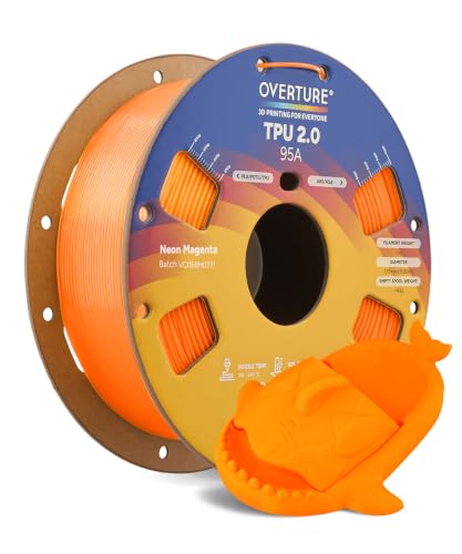 Image of OVERTURE Upgrade TPU 2.0 High-Speed Filament 1.75mm, 1kg Neon Orange