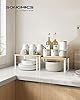 SONGMICS Cabinet Organizer Shelf, Set of 4 Kitchen Counter Shelves, Kitchen Storage, Spice Rack, Stackable, Expandable, Metal and Engineered Wood, Cloud White and Natural Beige UKCS010N01 #2