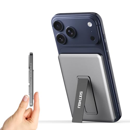 SIXTHGU Magnetic Slim Portable Charger with Stand, 5000mAh Wireless Power Bank[Alloy-Made], PD 20W...