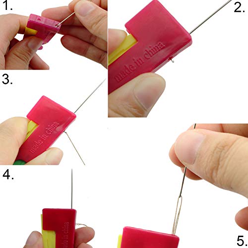 GSLSTGS 5PCS Automatic Sewing Needle Device Threader Thread Device Needle Threader for Hand Stitching and Sewing Machine Needle (Color Mixing-5Pcs)