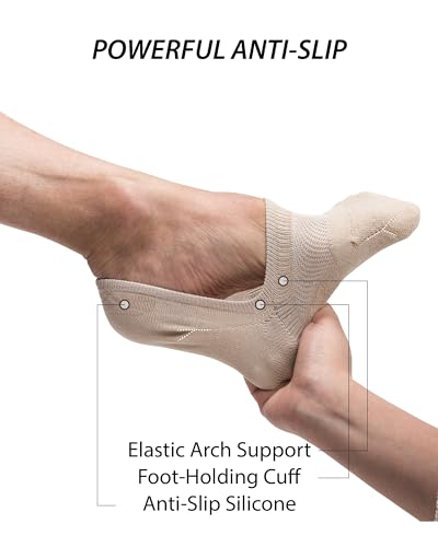 Pro Mountain Seamless No Show Socks Wide Toe Box For Health Bunion Unisex Size S to L Cotton Cushion Footies2