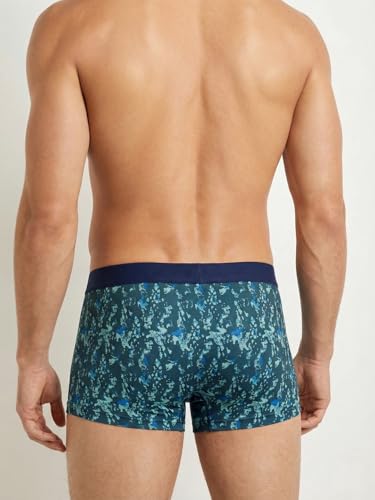 Image of BONO Mens Trunks Pack of 2 Cotton Underwear Breathable Printed Anti-Bacterial Underwear Men Trunk with No Marks Nylon Buffed Stretchable Waistband
