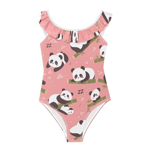 Bañador de niñas con panda de bambú cómodo para las vacaciones de verano en la playa