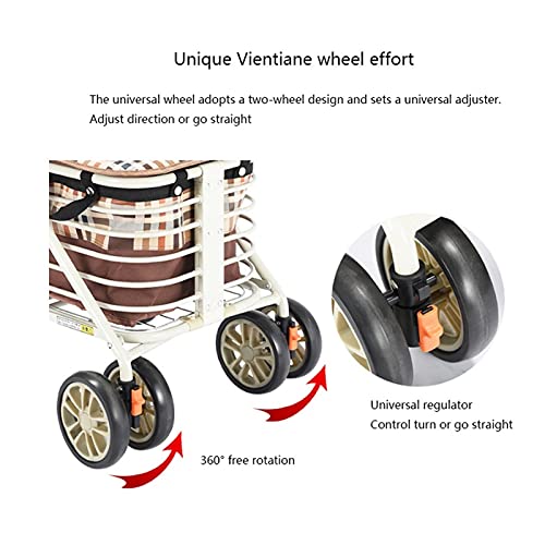 LICHUAN Einkaufstrolley, zusammenklappbar, leicht, mit 4 Rädern, für Damen, Einkaufen, Picknick, Aufbewahrung zu Hause… – Bild 5