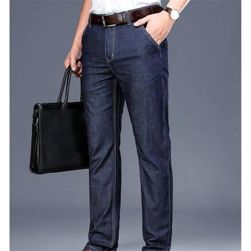 Men's Summer Fall Jeans – Business Straight Denim Pants, Work Office Casual Plus Size Trousers4