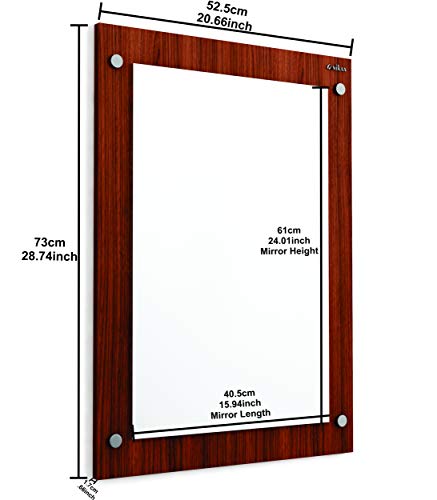 Image of Anikaa Oliva Engineered Wood Dressing Wall Mirrors /Wall Hanging Dressing Mirrors /Plain Decorative Wall Mirror /Dressing Table for Bed Room /Wall Mounted Dressing Mirror for Living Room (Walnut)