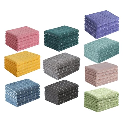 Getdoublerich Paquete de 5 toallas de cocina de microfibra, 30 x 30 cm, paños de cocina superabsorbentes para secar platos, trapos de limpieza reutilizables de secado rápido para el hogar
