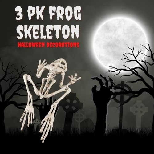 41ikANaXl0L._AC_ Frog Halloween Skeleton (Pack of 3) - 8" Long Weatherproof Yard Decorations, Great Graveyard Prop for Party Decoration and Indoor Outdoor