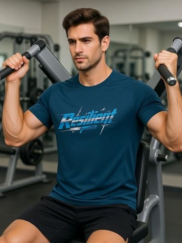 Image of 3Colors Men's Gym T-Shirt | Active Polyester Quick Dry Sports Tee | Breathable Stretch Workout, Running & Training Tshirt-Resilience
