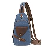 KL928 Mochila tiracolo de lona, casual, de ombro, para homens e mulheres, Azul, Standard, Ciclismo