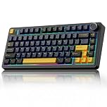 AULA F75 75% Wireless Mechanical Keyboard,2.4Ghz/Type-C/BT5.0 Gaming Keyboards,Advanced Structure,RGB Backlight,Hot Swappable Custom Keyboard for PC/Mac (Cool Black)
