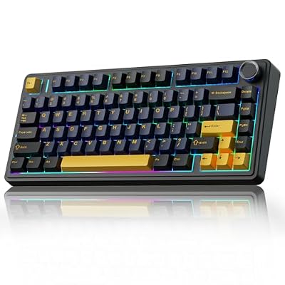 AULA F75 75% Wireless Mechanical Keyboard, Hot Swappable Creamy Keyboard, Pre-lubed Greywood&hellip;
