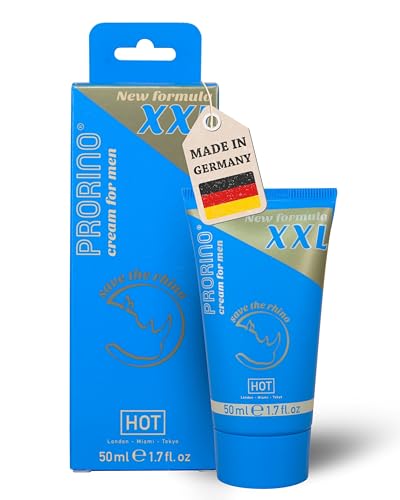 PRORINO XXL Cream for Men 50 ml - Pflegende Intim-Massagecreme mit Ginkgo Taurin Menthol & Eukalyptusöl - Belebend Schnell Einziehend & für die Tägliche Pflege Geeignet