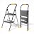 Foldable Step Ladder Folding Stool - 2 Stepping Extension Tall Heavy Duty with Handrails for Home Adults Kitchen - Extendable Stepladder Closet Stepstool Stair Ladders for Indoor House 600Lbs
