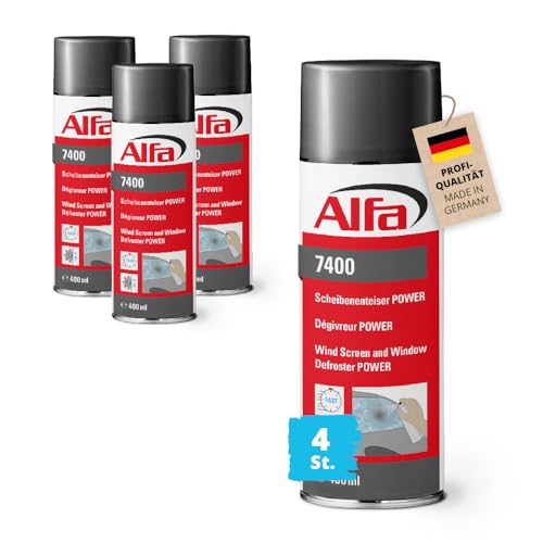 Alfa 4X Scheibenenteiser 400 ml Profi-Qualität Entfroster Scheibenentfroster Autoscheiben Türschloss Türdichtung Enteiserspray Eisfrei Spray schnelle Enteisung bis -20°C Winter