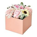ポピー名古屋 ソープフラワー シャボンフラワー 造花 ギフト プレゼント フラワーボックス バラ ボックス 約12cm S-210 ピンク