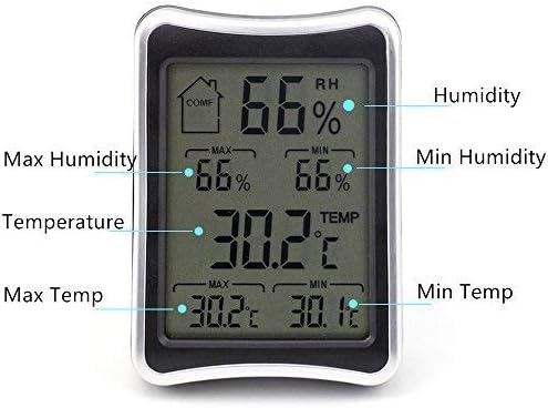 Amgagada Indoor Temperature Humidity Monitor Digital Temperature Gauge and Humidity Meter Monitor for Home Office Warehouse Greenhouse Small,ABS, Wall Mount & Tabletop Bracket