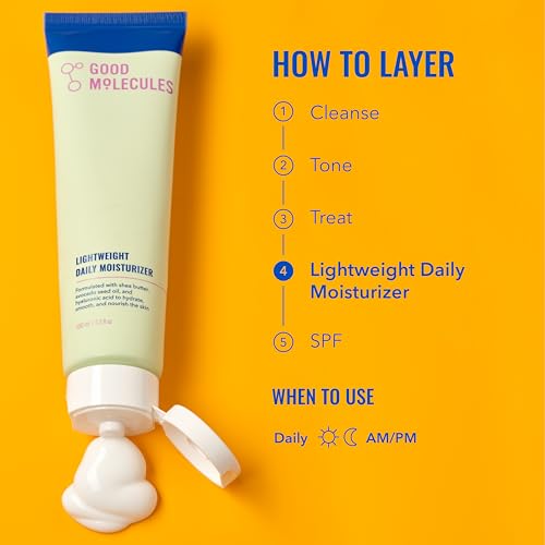 Image of Good Molecules Lightweight Daily Moisturizer Face Cream - 100 ml / 3.38 fl oz - Non-Greasy Facial Moisturizer Face Lotion with Shea Butter & Hyaluronic Acid