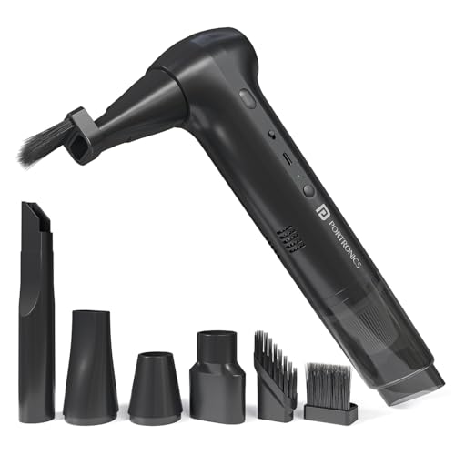 Image of Portronics AirCop 2-in-1 Cordless Vacuum & Air Blower with Dual BLDC Motors, 16000Pa Suction, 130000 RPM Airflow, Type-C Rechargeable, Portable, Multiple Nozzles for Car, Home & Office Cleaning