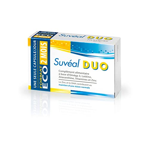 Densmore - SUVEAL Duo - Complément Alimentaire Ophtalmologique à base de DHA (Oméga 3), Lutéine, Zéaxanthine, Vitamines et Zinc - Idéal Vision - 60 Capsules - Cure de 2 mois - Fabriqué en France Cover
