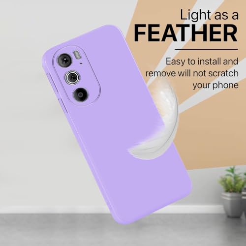 Image of Back Cover for Motorola Edge 30 Pro 5G | Full Camera Protection | Premium Liquid Silicon Case | Flexible Bumper Case for Motorola Edge 30 Pro 5G (Purple)