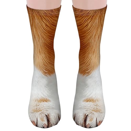 Cantustime Calcetines Hombre Mujer Divertidos de Garra de Animal 3D-Personalizados Originales Graciosos Frikis Colores Arte Animal - Regalos Originales Broma Navidad Cumpleaños para Adolescentes